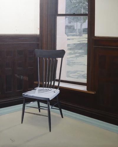 南希·蒂格的《老主椅》，布面丙烯